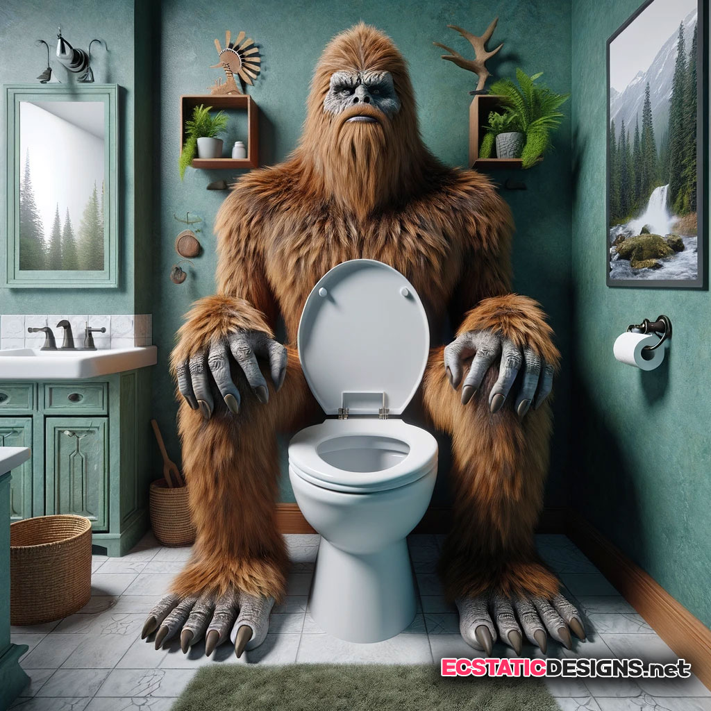 bigfoot themed toilet