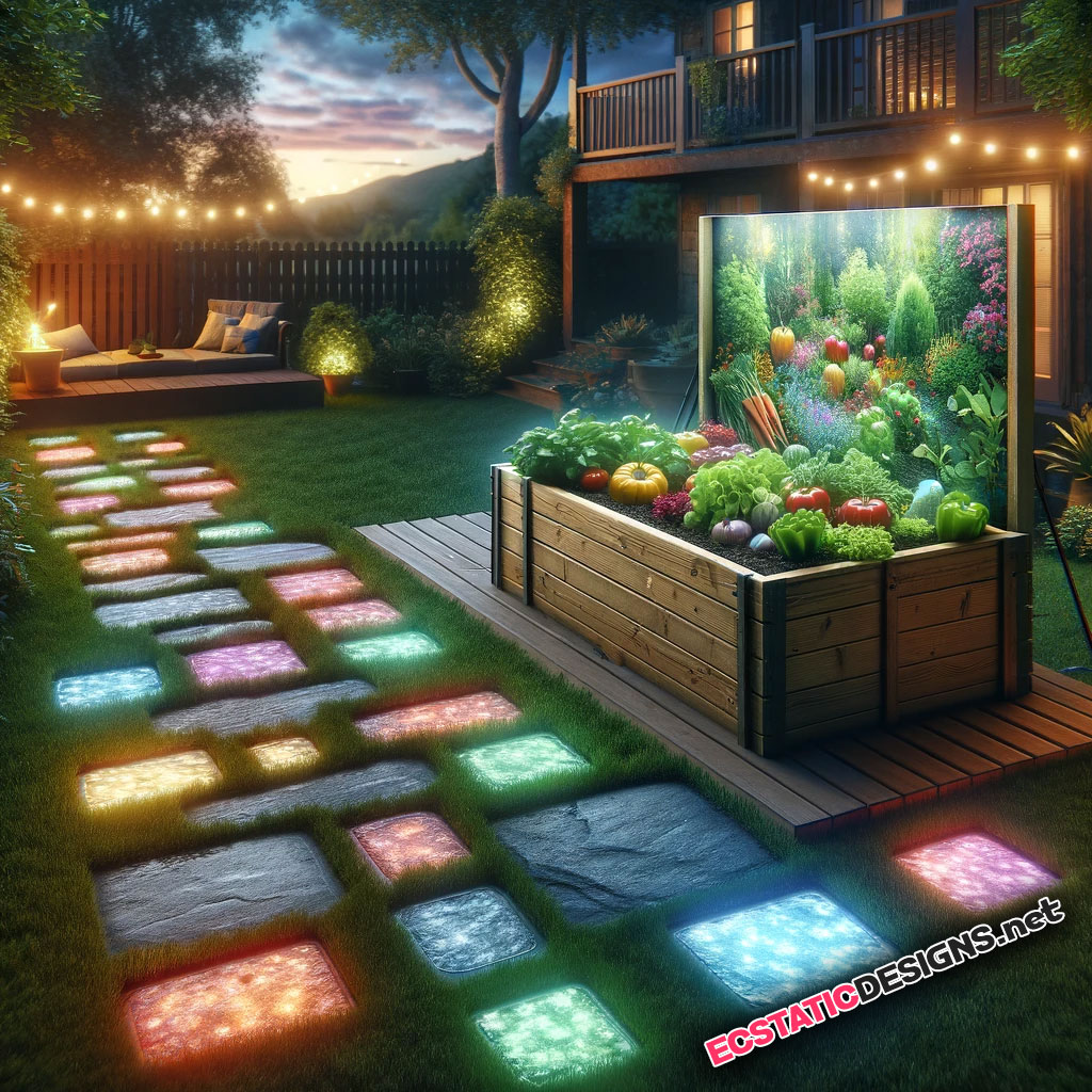 glowing pavers garden box