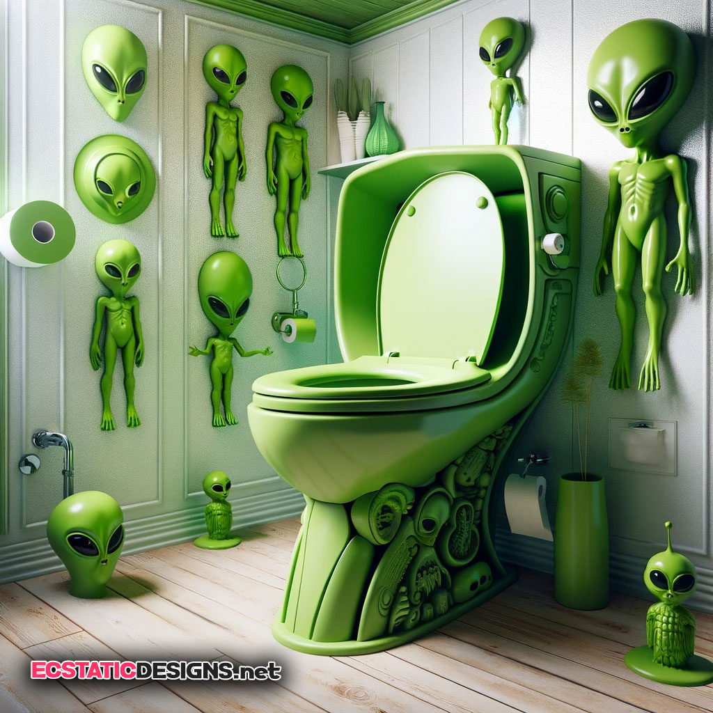 green alien toilet