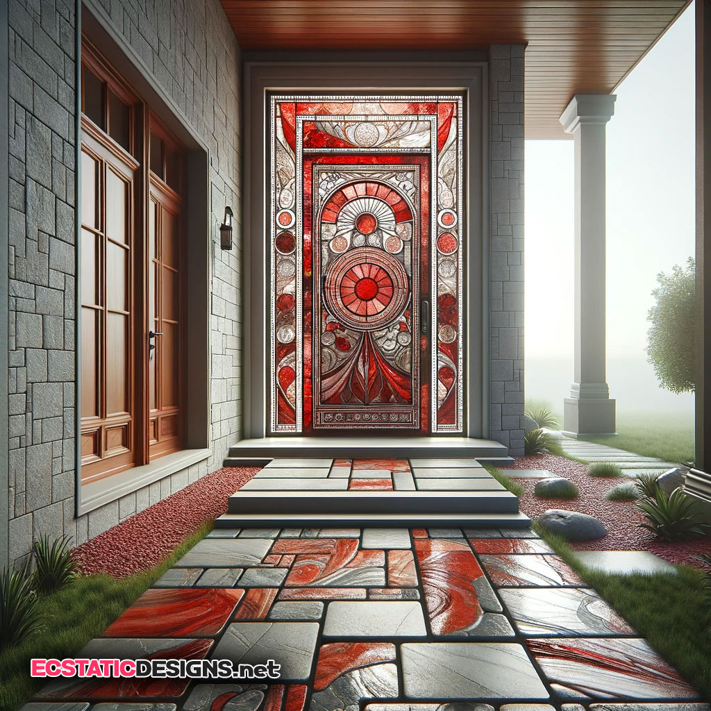 red vibrant front door