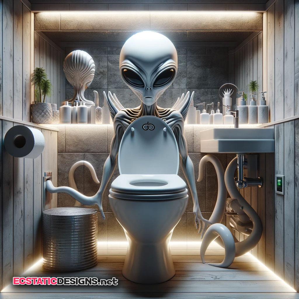 scary alien inspired toilet