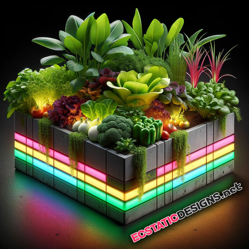 vegetable garden colorful planter box