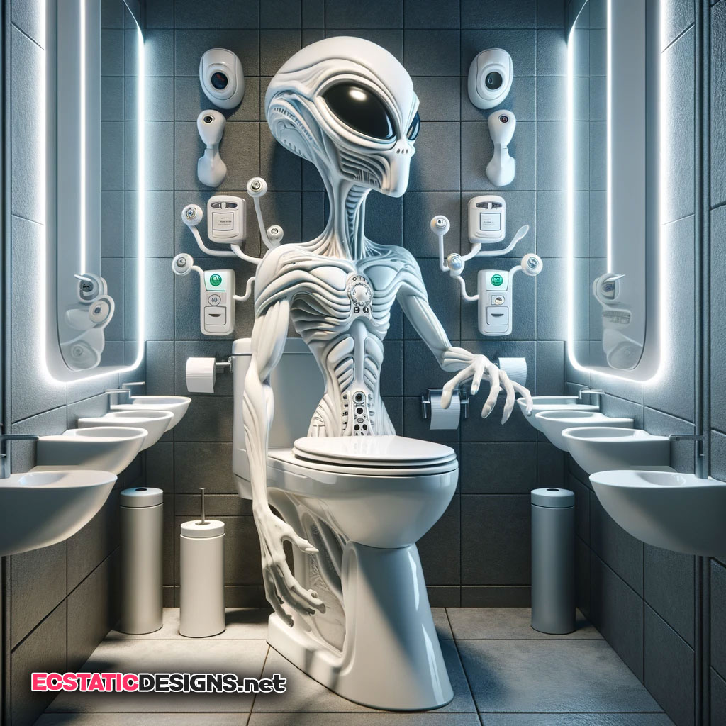 white alien toilet