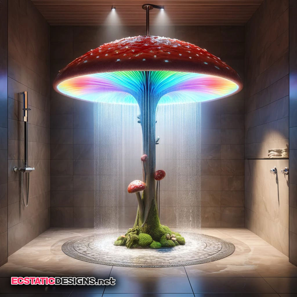 rainbow led mushroom shower