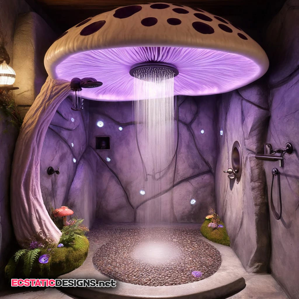 purple led shroom shower