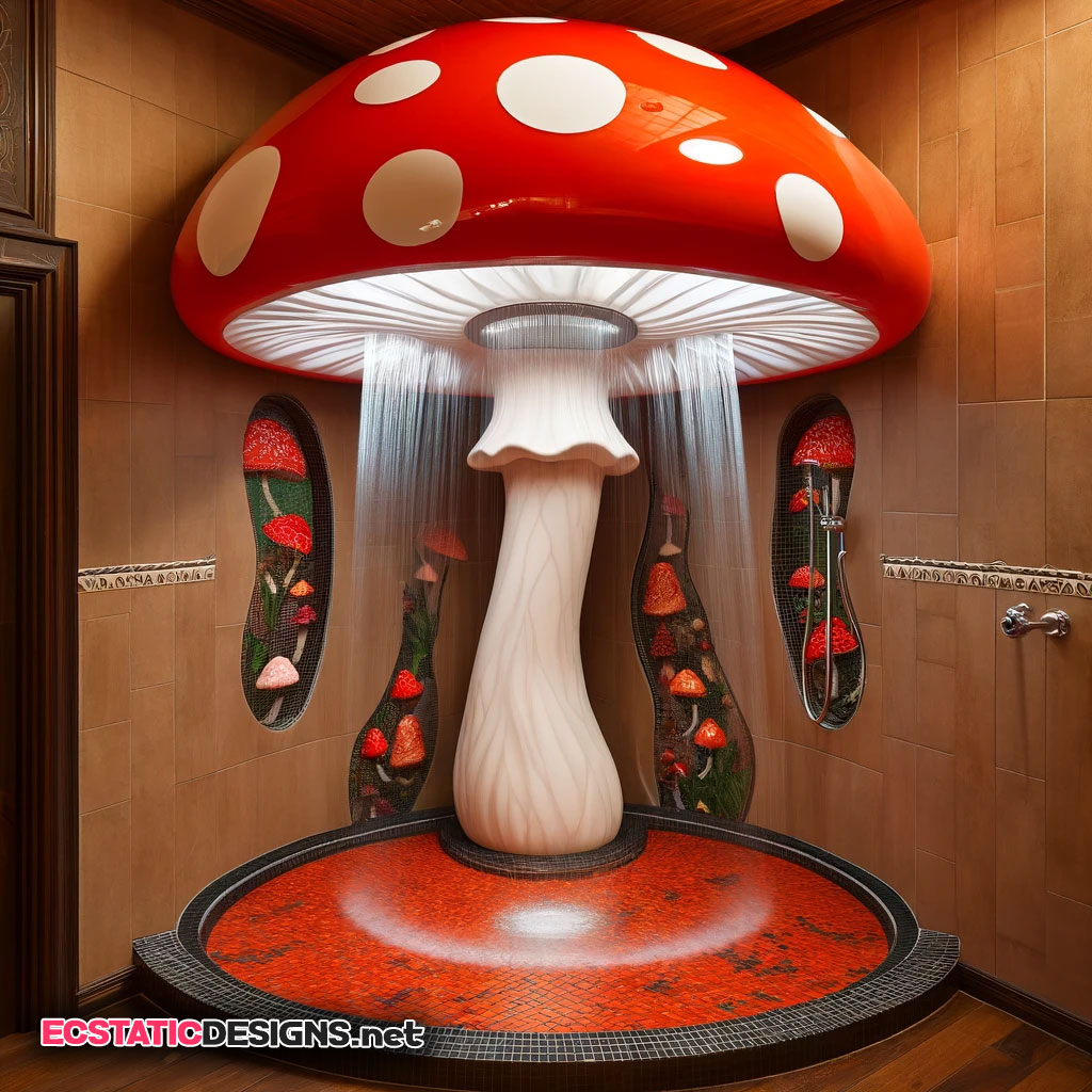 wall inset mushroom shower