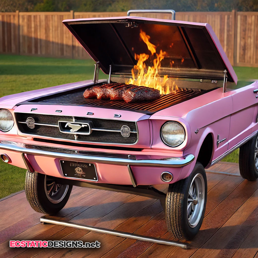 pink Ford Mustang BBQ