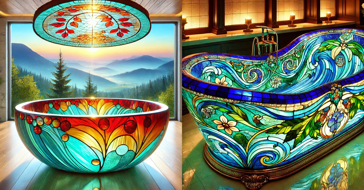 stained glass bathtubs