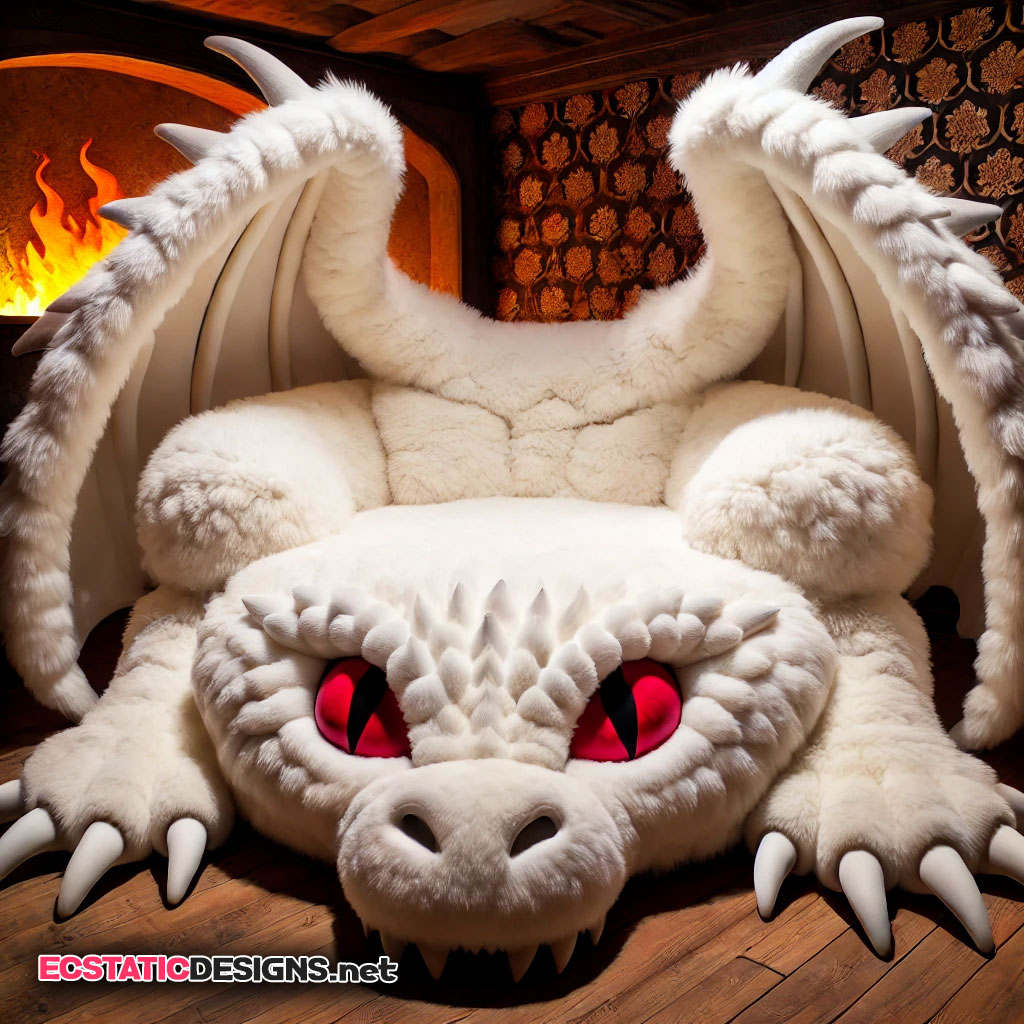 white dragon lounger with red eyes